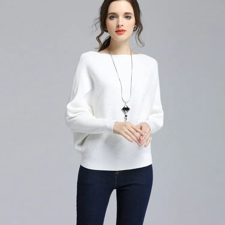Women's Loose Long-Sleeved Knitted Pullover Sweater