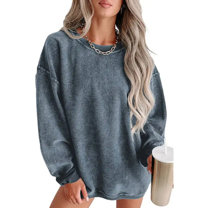 Casual Solid Color Long Sleeve Knitted Pullover Sweater